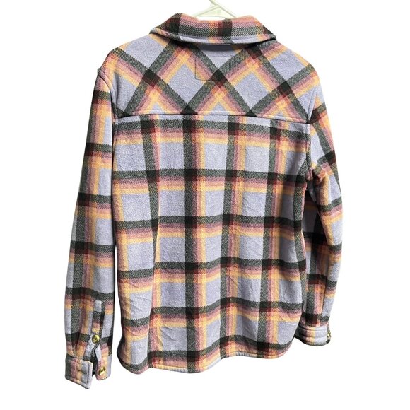Sage Collective Jacket Womens Small Purple Plaid Fleece Sherpa Lined - Picture 2 of 6